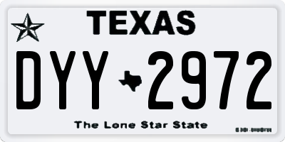 TX license plate DYY2972