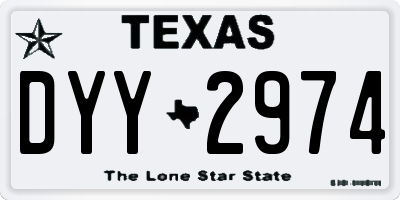 TX license plate DYY2974