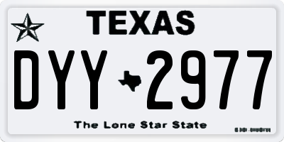 TX license plate DYY2977