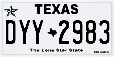TX license plate DYY2983