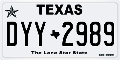 TX license plate DYY2989