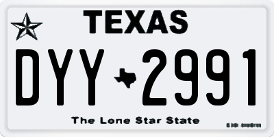 TX license plate DYY2991