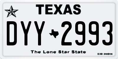 TX license plate DYY2993