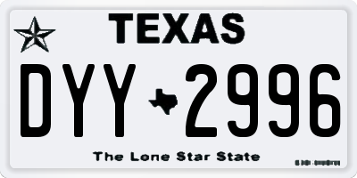 TX license plate DYY2996