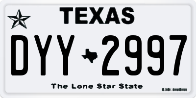 TX license plate DYY2997