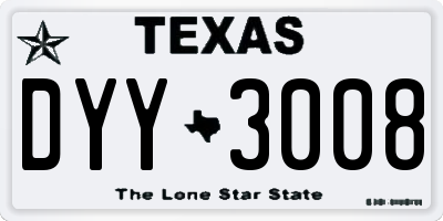 TX license plate DYY3008
