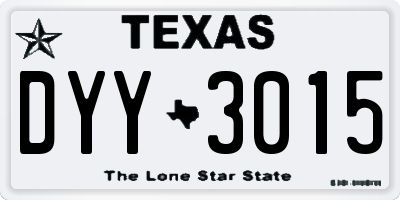 TX license plate DYY3015