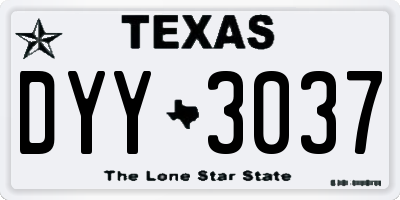 TX license plate DYY3037