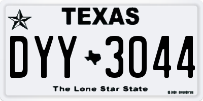 TX license plate DYY3044