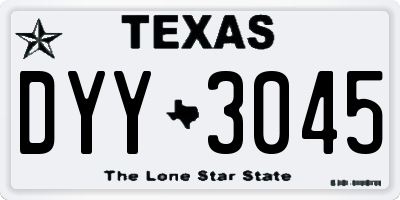 TX license plate DYY3045