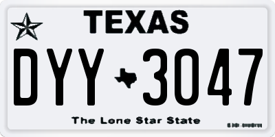 TX license plate DYY3047