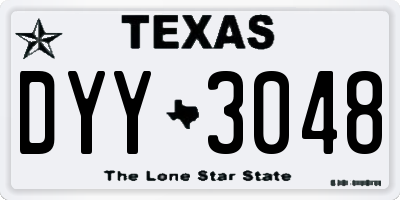 TX license plate DYY3048