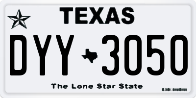 TX license plate DYY3050