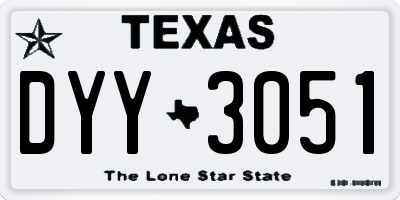 TX license plate DYY3051
