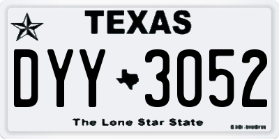 TX license plate DYY3052