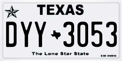 TX license plate DYY3053