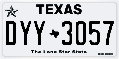 TX license plate DYY3057