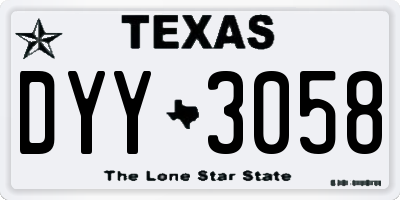 TX license plate DYY3058