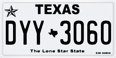 TX license plate DYY3060