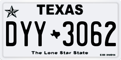 TX license plate DYY3062