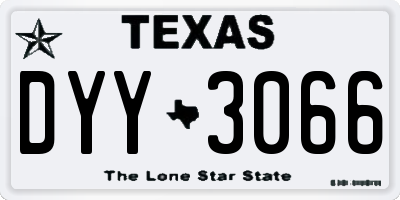 TX license plate DYY3066