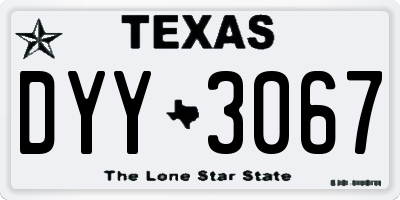TX license plate DYY3067