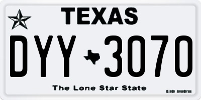 TX license plate DYY3070