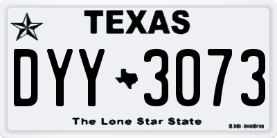 TX license plate DYY3073