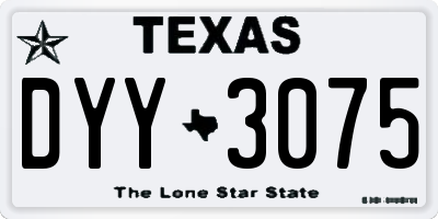 TX license plate DYY3075
