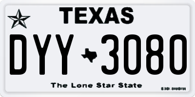 TX license plate DYY3080