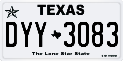TX license plate DYY3083