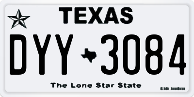TX license plate DYY3084