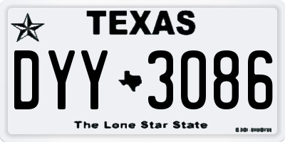 TX license plate DYY3086