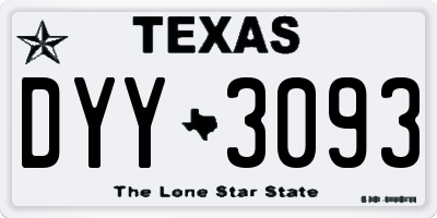 TX license plate DYY3093