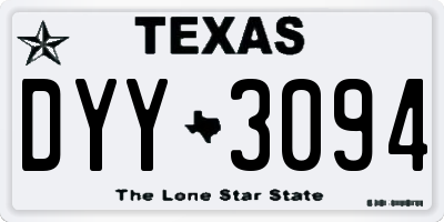TX license plate DYY3094