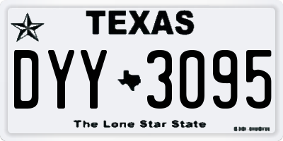 TX license plate DYY3095