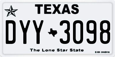 TX license plate DYY3098