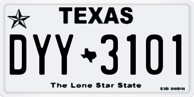 TX license plate DYY3101