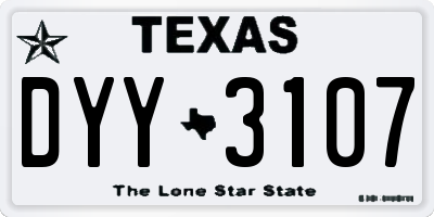 TX license plate DYY3107