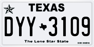TX license plate DYY3109