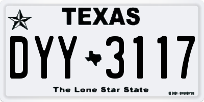 TX license plate DYY3117