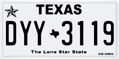 TX license plate DYY3119