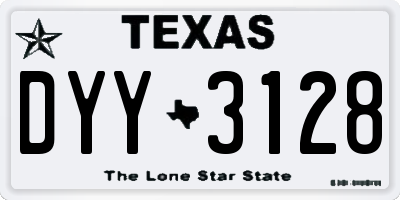 TX license plate DYY3128