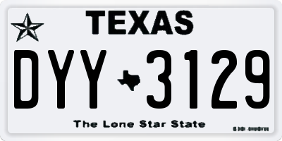 TX license plate DYY3129