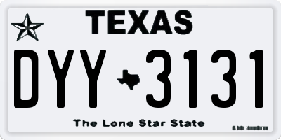 TX license plate DYY3131
