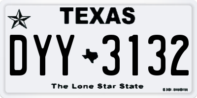 TX license plate DYY3132