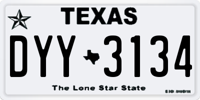 TX license plate DYY3134