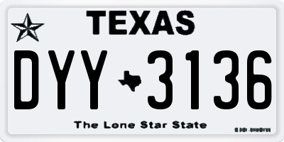 TX license plate DYY3136