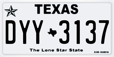 TX license plate DYY3137