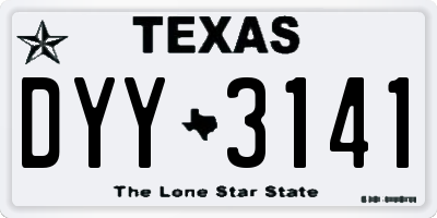 TX license plate DYY3141